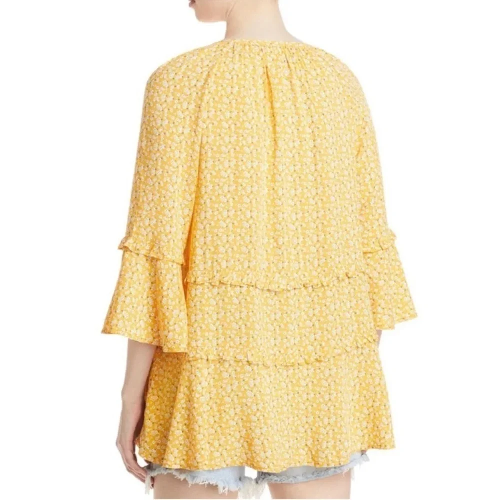 Beach Lunch Lounge Womens Suella Boho Button Down Peasant Top Sunshine Dolly XS - Picture 2 of 7